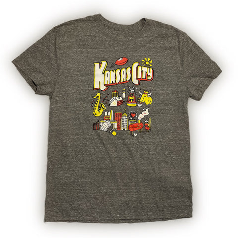 The KC Icons T-Shirt | Red + Gold